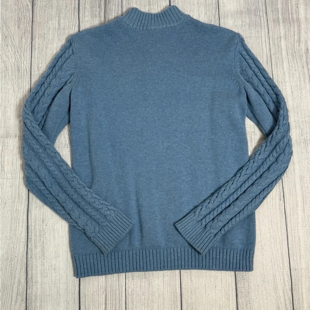 Gymboree Boys Blue Cable Knit Henley Sweater Size 12